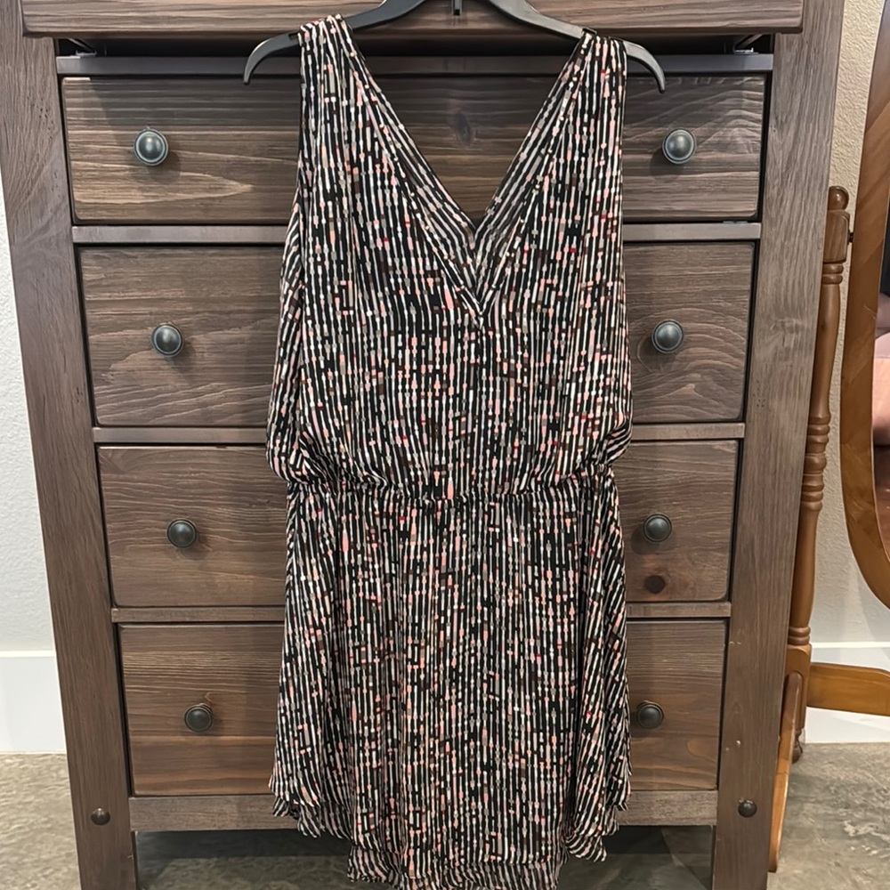 Black and Pink Striped Women's Dress